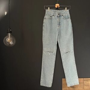 The Ragged Priest High Rise Baby Girl Rhinestone ripped jeans size 26